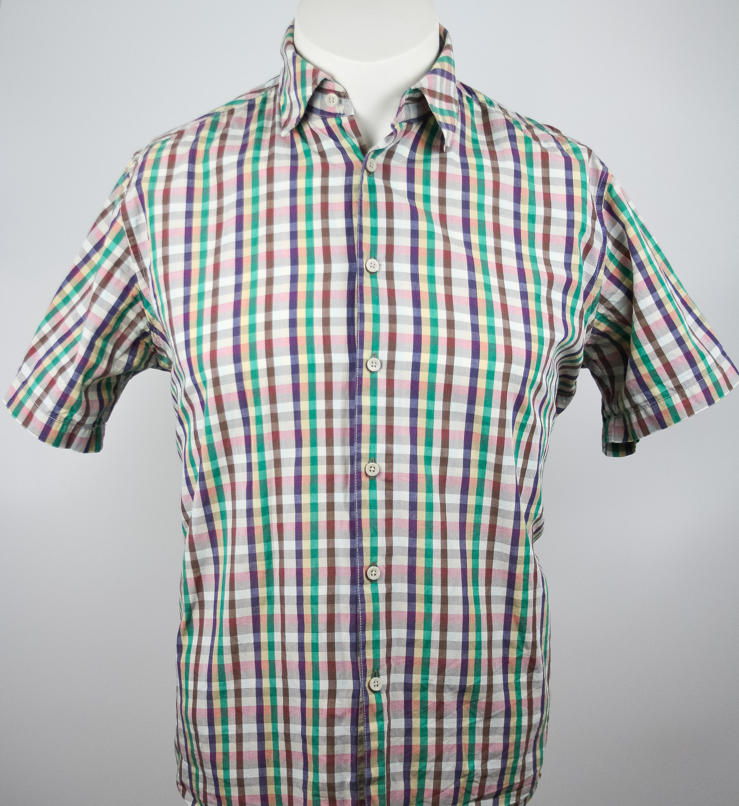 Ben Sherman Hemd Multi Check Red/Green/Blue/Brown Modstyle Gr. M